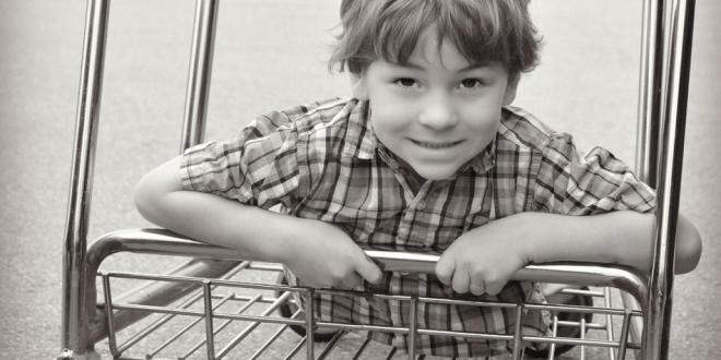 boy with plaid shirt